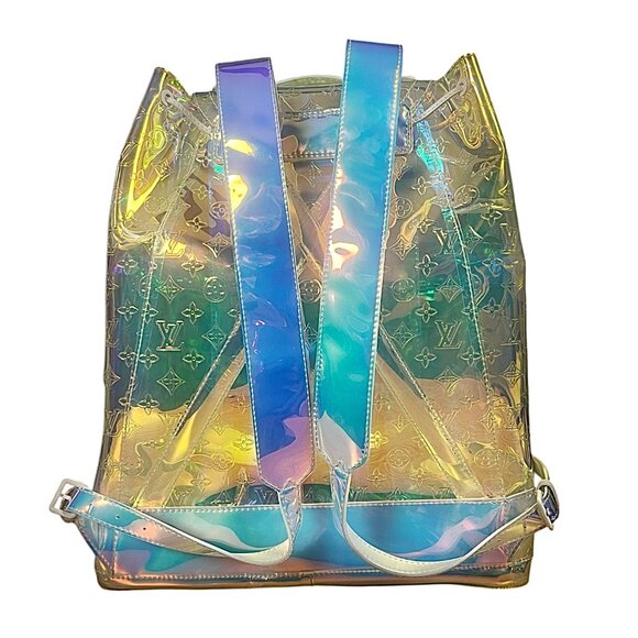 LOUIS VUITTON Christopher GM Prism PVC Monogram Backpack Mens XL +TAGS DUST BAG - Picture 3 of 16